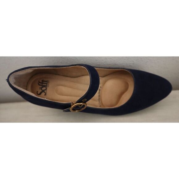 Söfft SF0073477 Women's Sz 8M Sky Navy Blue Suede Petra Mary Jane Pumps - Picture 5 of 9
